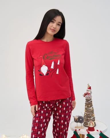 Жіноча піжама зі штанами - Merry Christmas - Family look для пари - зображення 1