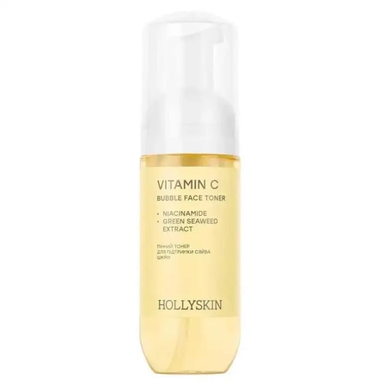 Пінний тонер для підтримки сяйва шкіри Hollyskin Bubble Face Toner Vitamin C 150 мл