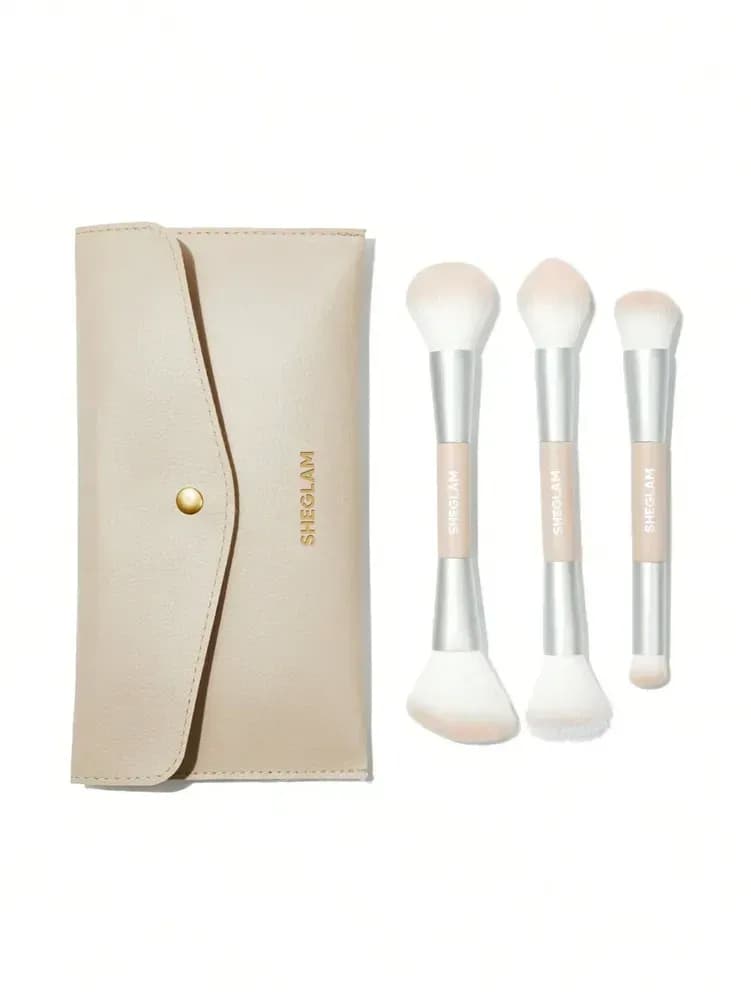 Набор кистей для лица SHEGLAM Glam 101 Face Essentials Brush set with bag, 3 шт - зображення 1