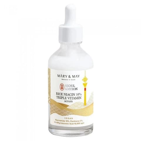 Освітлювальна сироватка для обличчя з ніацинамідом і рисом Mary & May Rice Niacin 10% Triple Vitamin Serum Seoul Edition 80ml - зображення 1