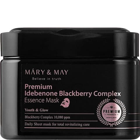 Тканинна маска з ідебеноном і ожиновим комплексом Mary & May Premium Idebenone Blackberry Complex Essence Mask 20шт