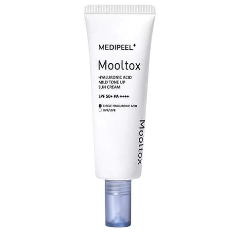 Сонцезахисний тонуючий крем для обличчя Medi-Peel Hyaluronic Acid Aqua Mooltox Mild Tone Up Sun Cream SPF 50+ 50ml (до 05.07.2027р)