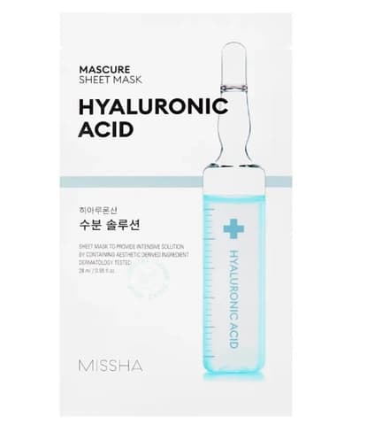 Зволожувальна тканинна маска для обличчя з гіалуроновою кислотою Missha Mascure Hydra Solution Sheet Mask Hyaluron Acid 28 мл - зображення 1