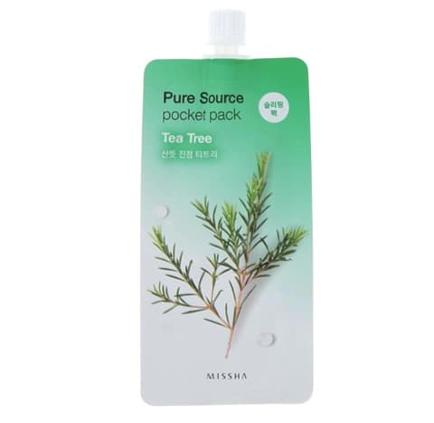 Нічна маска для обличчя з екстрактом чайного дерева Missha Pure Source Pocket Pack Tea Tree 10ml - зображення 1
