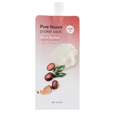Нічна маска для обличчя з олією ши Missha Pure Source Pocket Pack Shea Butter 10мл