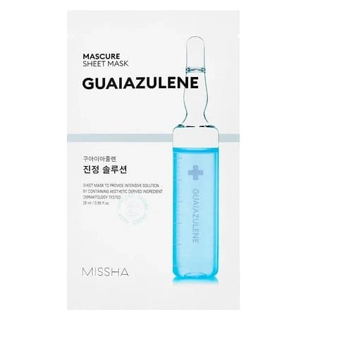 Регенерувальна зволожувальна маска для обличчя Missha Mascure Calming Solution Sheet Mask Guaiazulene 28ml