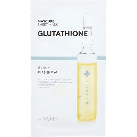 Освітлювальна тканинна маска для обличчя Missha Mascure Whitening Solution Sheet Mask Glutathione 28ml