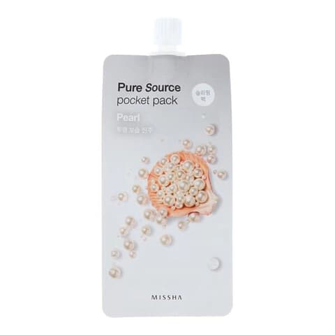 Маска для обличчя нічна з екстрактом перлів Missha Pure Source Pocket Pack Pearl 10ml - зображення 1