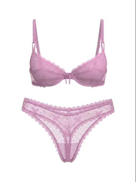 Комплект білизни Victoria's Secret Sexy Tee Bow Lace Unlined Demi Bra - зображення 1