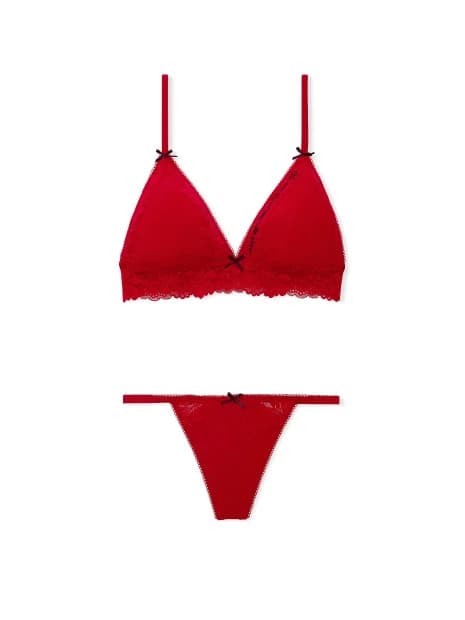 Комплект білизни Victoria's Secret Pink - Limited-Edition PINK Wink™ Flirty Gift Set - колір Bright Vermillion Forever Lace V-Day Pack - зображення 1