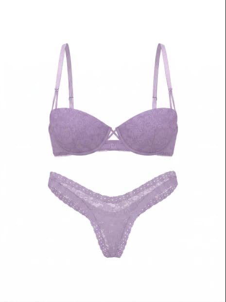 Комплект білизни Victoria's Secret PINK Wink™ Push-Up Balconette - колір Aster Purple - зображення 1