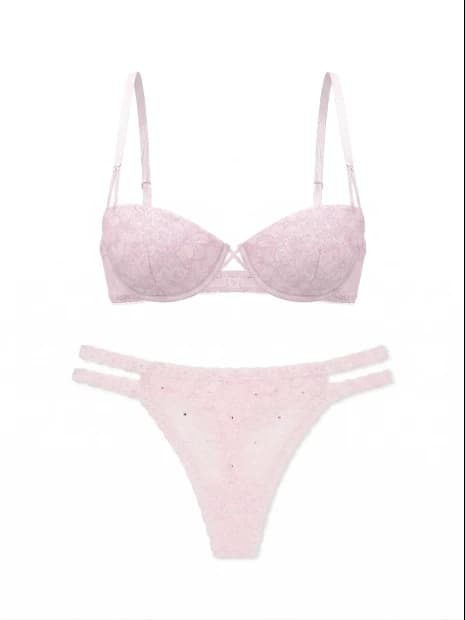 Комплект білизни Victoria's Secret PINK Wink™ Push-Up Balconette - колір Pink Tulip