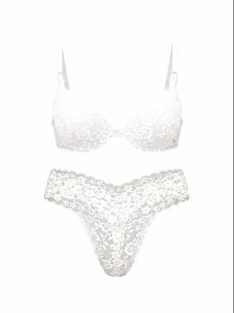 Комплект білизни Victoria's Secret The Lacie Sexy Tee Smooth Push-Up - колір Coconut White - зображення 1